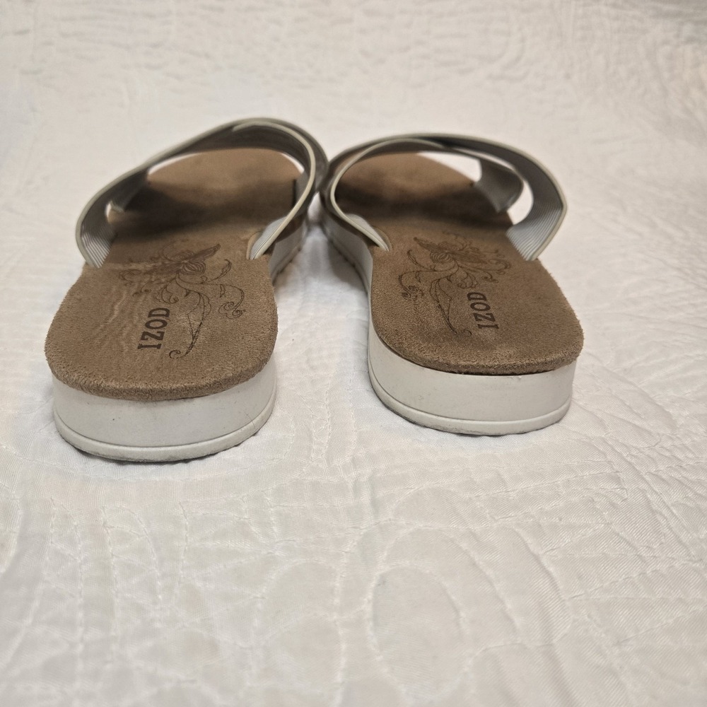 Izod Alyssa Gold Women's Cross Strap Sandals Comfort Slide size 8.5 - Picture 6 of 10